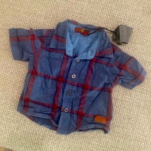 Seven for all mankind 0-3 mo baby boy shirt, new with tags